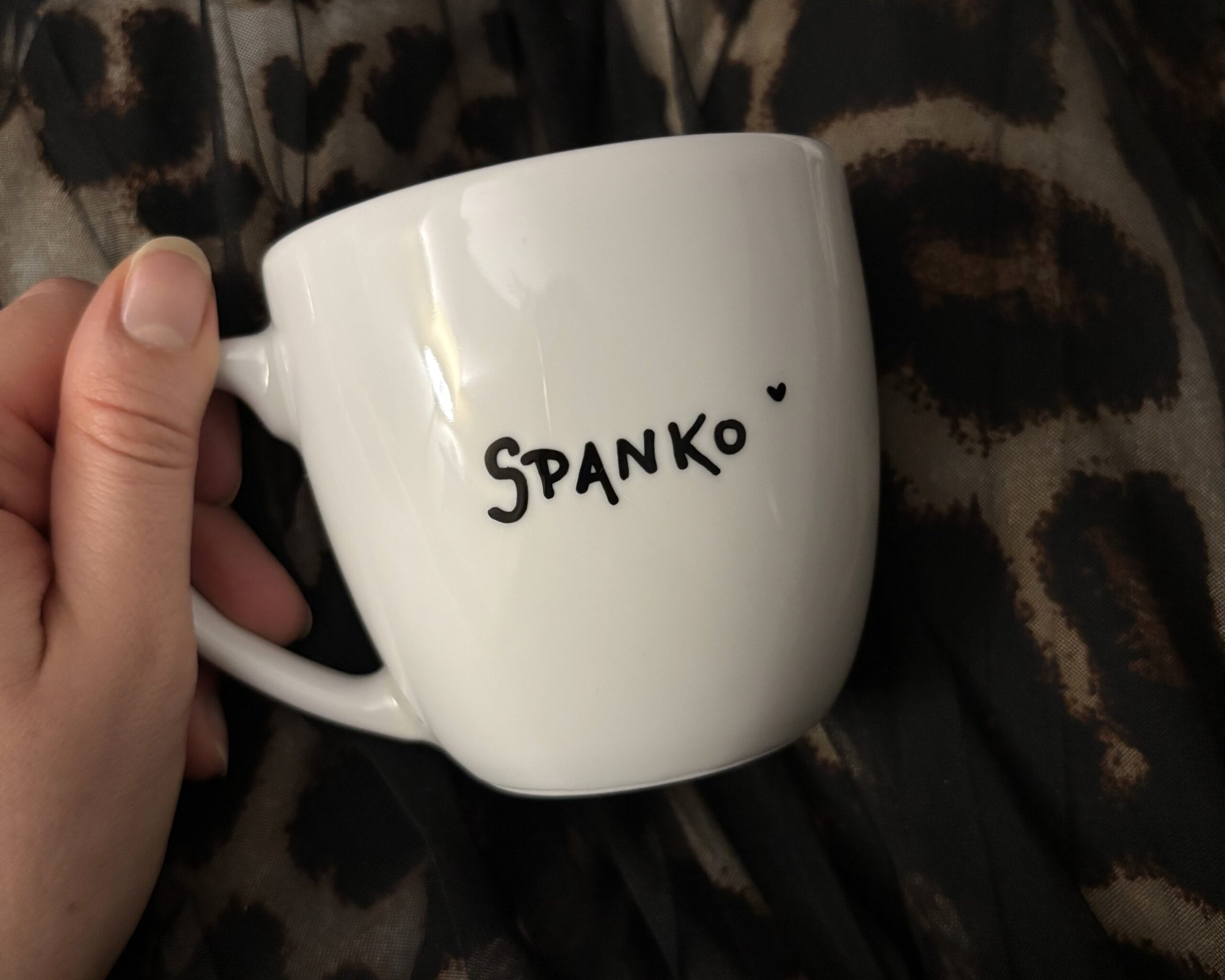 kubek dla śpiocha spanko napis ręcznie malowany